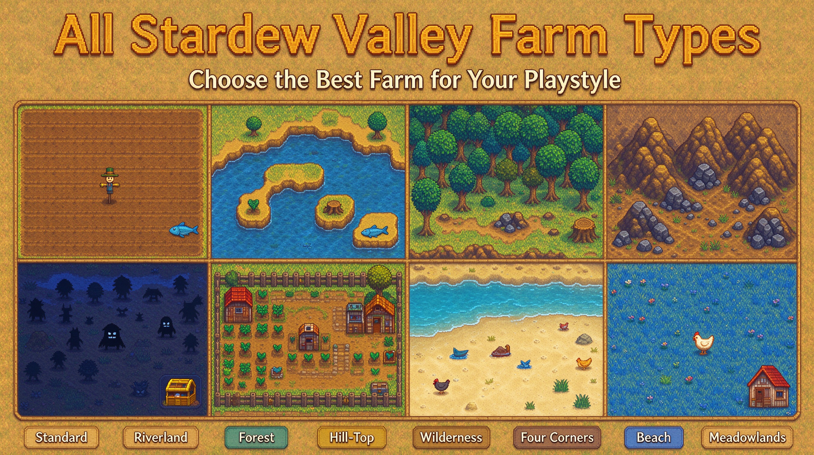 All Stardew Valley Farm Types